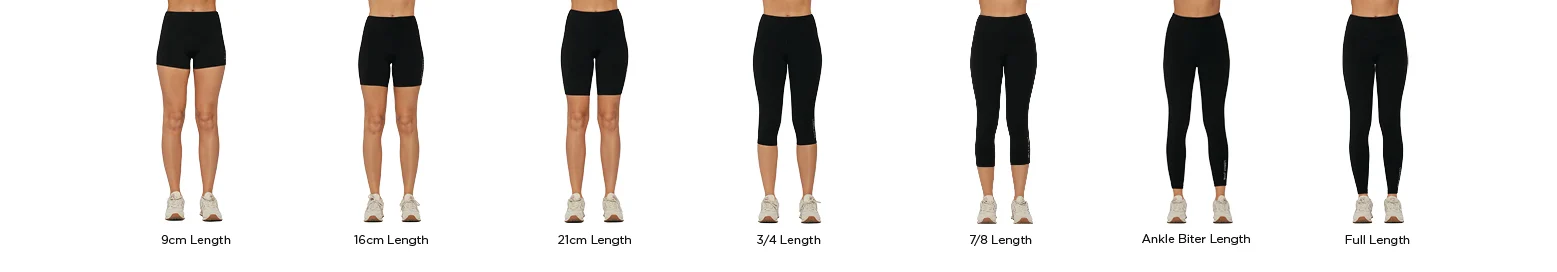 Image illustrating the lengths of different legging types