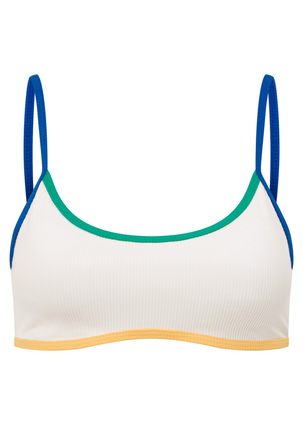 Retro Rib Swim Sports Bra