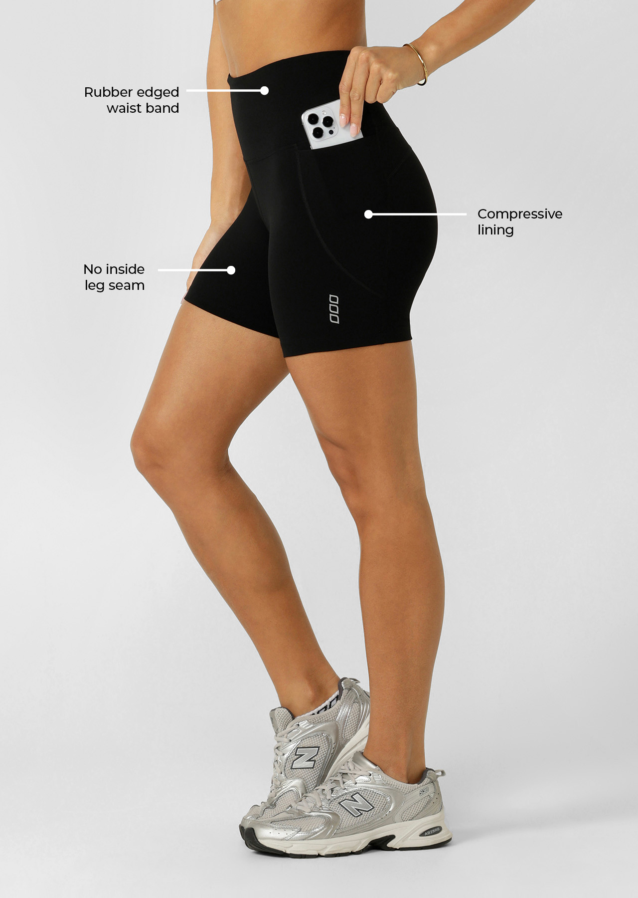 Amy No Chafe Phone Pocket 14cm Bike Shorts