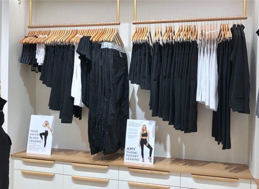 Clothes on hangars in store