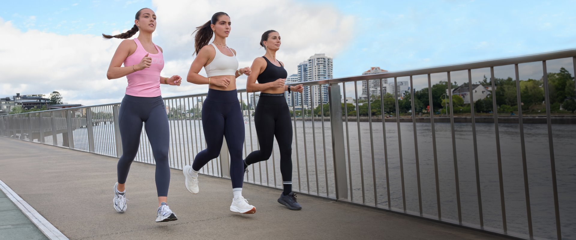 Three women running