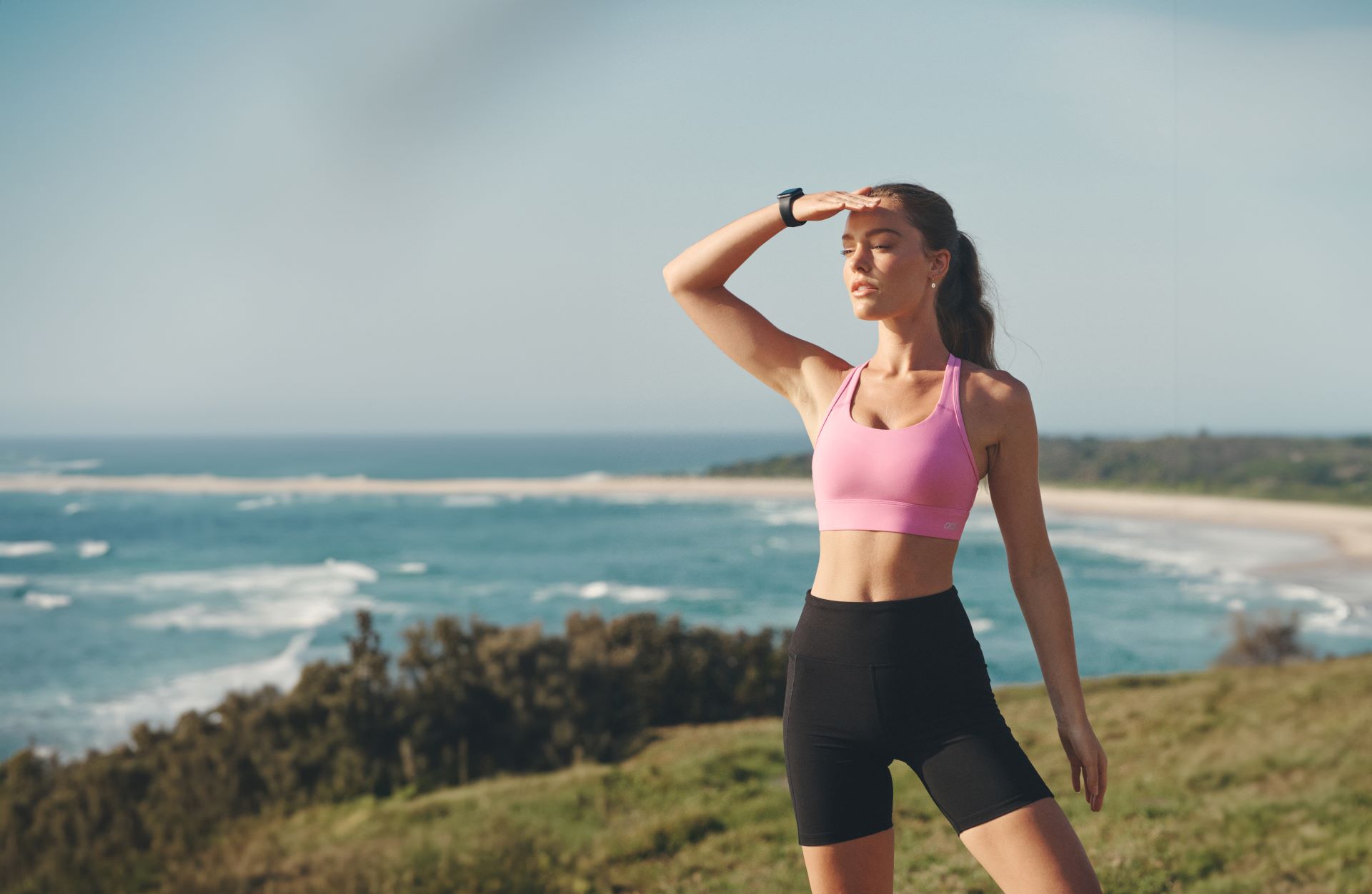 Woman wearing sports bra