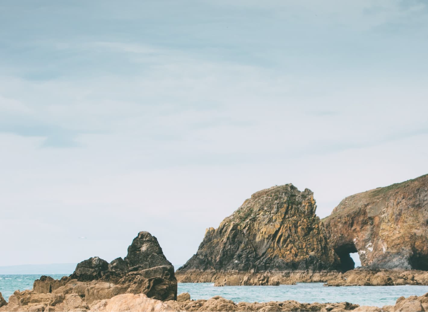 Rocks and water