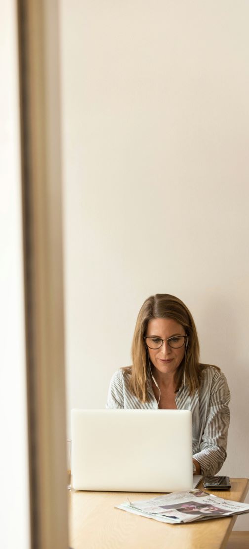 Woman using a laptop